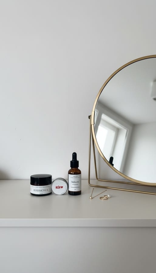 IMANY Harmonia Dnevna Krema za Lice za masnu i mešovitu kožu u tamnoj staklenoj teglici sa crnim poklopcem. Bela etiketa sa nazivom proizvoda i sastojcima je jasno vidljiva.