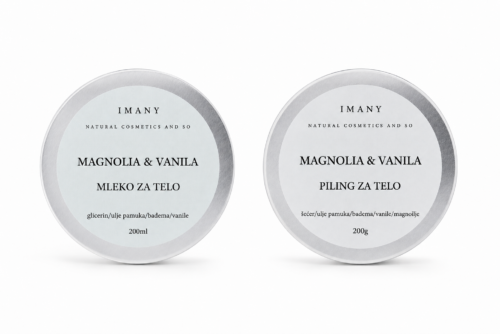 Magnolia & Vanila duo za telo: Piling & Hidratacija
