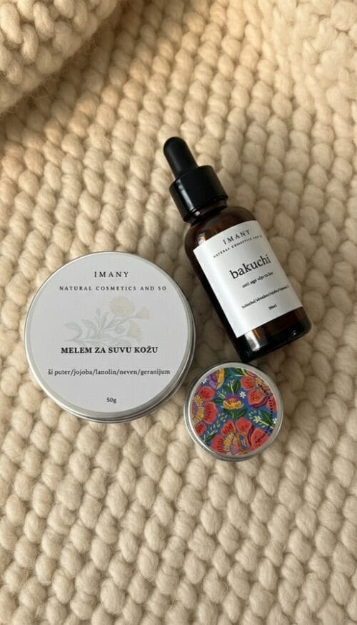 WInter IMANY Melem za Suvu Kožu u okrugloj metalnoj limenci sa belom etiketom i natpisom 'MELEM ZA SUVU KOŽU